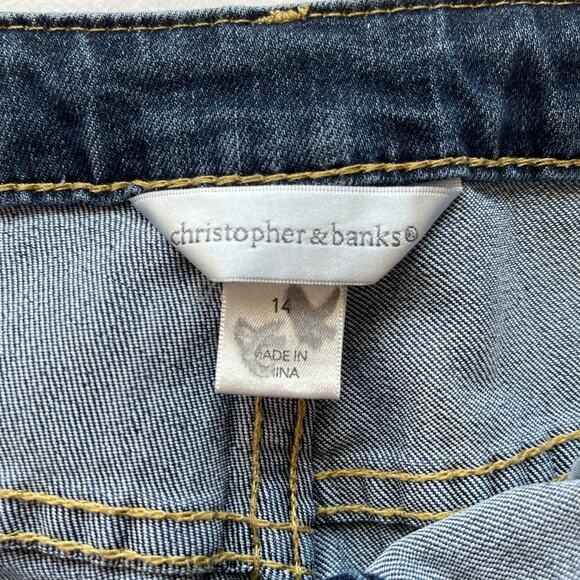 Christopher & Banks Dark Wash Bootcut Jean with Embroidered Pockets Size 14 - Picture 3 of 16